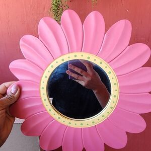 Pink Flower Wall Mirror